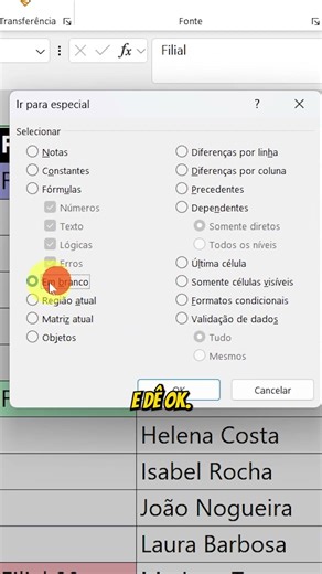 INCRÍVEL: O TRUQUE DE EXCEL para PREENCHER CÉLULAS em BRANCO SUPER RÁPIDO! CONFIRA AGORA! #excel