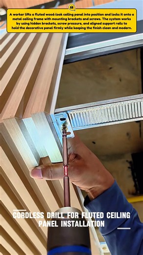 Installing Fluted Wood Ceiling Panels #CeilingPanel #WoodSlats #USA