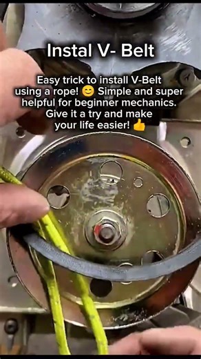 EASY V-BELT INSTALLATION TRICK 😊 #VBelt #VbeltInstallation #MechanicTips #BeginnerMechanics