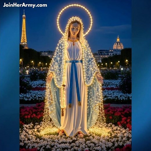 Hail Mary Prayer and Animated Virgin Mary Statue