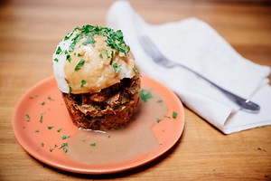 Topped with mashed potato and smooth gravy, these stuffing muffins make the best appetiser. Full recipe: https://aol.it/2GGfuGo | Yahoo UK