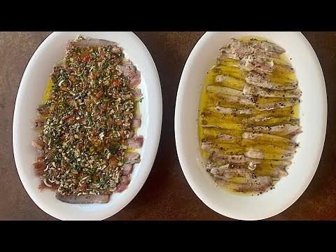 Sardines marinated with salt and lemon