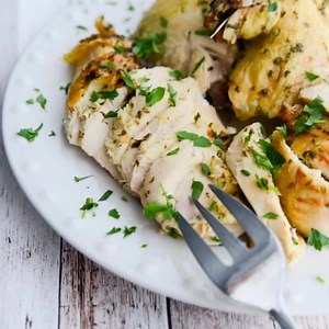 Chimichurri Whole Roasted Chicken Recipe--> https://www.carriesexperimentalkitchen.com/chimichurri-whole-roasted-chicken/ | Carrie's Experimental Kitchen