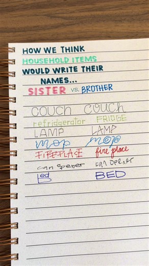 Brother or Sister Handwriting Challenge