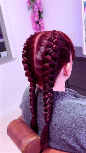 Chunky Dutch Braids ❣️ #fyp #braids #dutchbraids #hairtutorials #hairideas