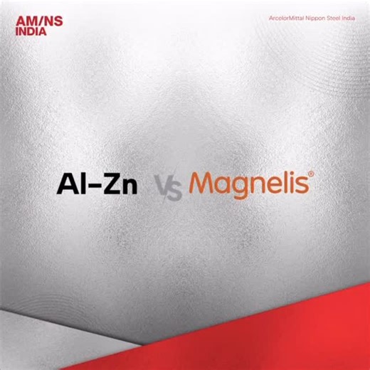 ArcelorMittal Nippon Steel India on Instagram: "Magnelis®️ lasts 30% longer than Al-Zn in salty, corrosive environments per micron of coating. That’s the strength and reliability your projects deserve. #SelfHealingSteel #SolarSteel #CorrosionResistant #AMNSIndia"