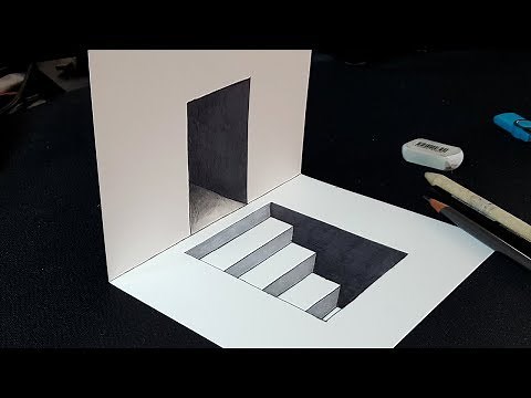 Easy Trick! How to Draw 3D Stairs in Door - Easy 3D Pencil Drawing