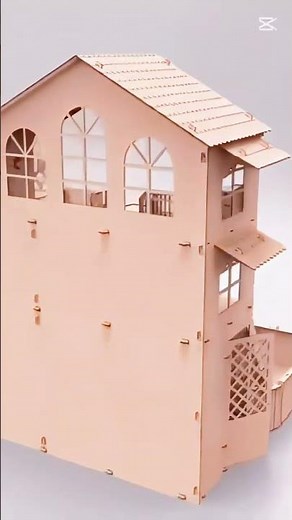 Laser Cut Wooden Dollhouse Design | DIY House Model Design Miniature Doll House Template