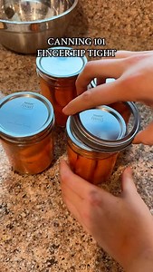 I’ll be mixing in some canning 101 videos as we prepare for CAN-uary! What is fingertip tight is something all new canners ask and I’m here to show you! Twist with just your fingers until there’s resistance and sometimes I add another 1/4 turn. You don’t want too tight because then air can’t escape and your lids will buckle. #canningforbeginners #canning #homemade #canuary #preserving | My Basic Homestead
