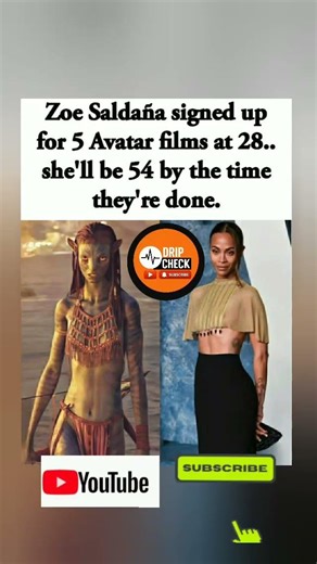 🤯ZOE SALDAÑA SIGNED UP FOR 5 AVATAR FILMS AT 28—SHE’LL BE 54 WHEN THEY’RE DONE.#Shorts"