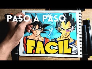 Aprende como Dibujar PASO A PASO a Goku y Vegeta | Dragon ball Z