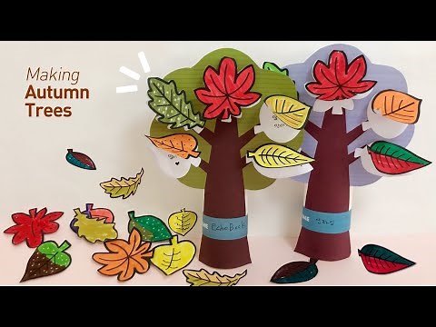Making autumn trees 🍂 Free design! | Autumn Leaves Art | Autumn Leaves Making