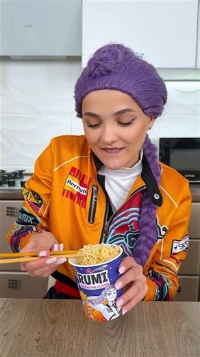 Cardboard Noodles vs Real?! Who Gets What 😈🍜