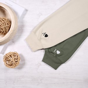 Custom Embroidered Initial With Heart Sweatshirt, Personalized Embroidered Initial Hoodie, Matching Sweatshirt With Embroidered Heart - Etsy