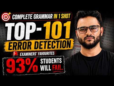 🔥120 Rules Error Detection 🔴Examiners' Fav | 120 Grammar Rules Error Detection | SBI PO 2026 SSC CGL
