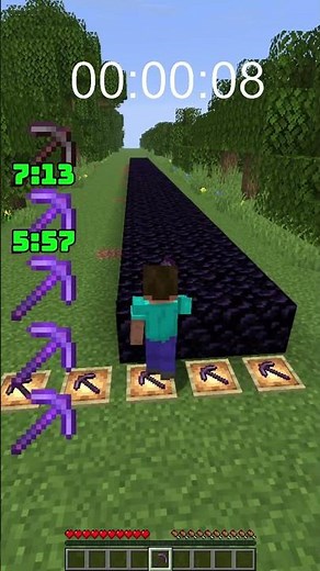 All Netherite Pickaxe Break Test (50 Obsidian) - Efficiency 0,I,III,V,X