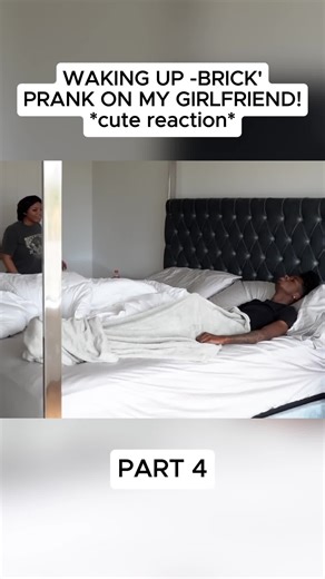 WAKING UP -BRICK' PRANK ON MY GIRLFRIEND! *cute reaction* #fyp #relax #prank #nyyearandjalyn