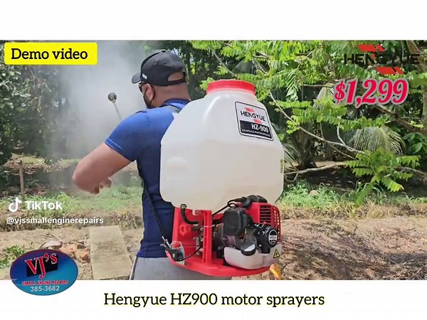 our Hengyue motor sprayers ideal for spraying insecticides, fungicides, herbicides etc..... gasoline powered ✅ tank capacity 25 litres ✅ contact or Whatsapp us at #385-3682, 304-8961 making farming easy and affordable is what we do at Vj's #followers #tirnidadandtobago #farmers #everyone #gardening #agriculture