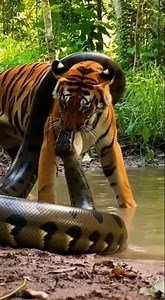 Tiger vs Giant Anaconda