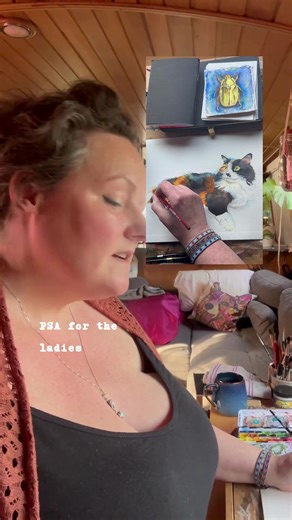 PSA for the ladies… Watch out for the expletives. Commissions are open! You can find out more on my website, and I also have some original watercolour art available (link in bio of course!) Be audacious! Love you 🩷🩷🩷