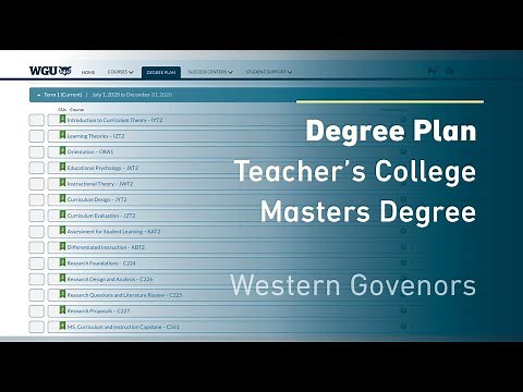 WGU Degree Plan (Curriculum & Instruction Masters–Older Version) | Western Governors University #WGU