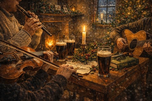 There is something about Irish music at Christmas that cannot be explained, only felt. A tune played quietly in the corner of a room. A song that starts as background noise and ends with everyone singing along. Music that carries memories of kitchens, pubs, firesides, and people who are never far away when the melody begins. Irish music has always been about connection. About telling stories without needing many words. About joy and sadness sitting side by side in the same tune. At Christmas, th