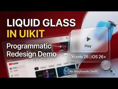 Liquid Glass in UIKit | Simple YouTube redesign demo | Xcode 26