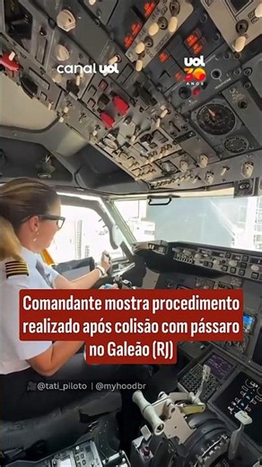 Captain shows procedure performed after bird strike at Galeão (RJ)