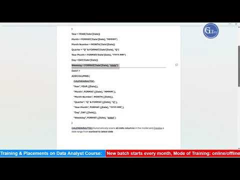 Class-27: How to Create a Calendar Table Using DAX in Power BI #sqlserver #powerbi #databaseconcepts