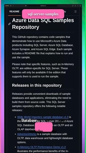 sql-server-samples - GitHub Trending Today