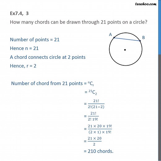 Ex 6.4, 3 - How many chords can be drawn through 21 points