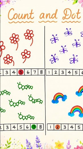 Boost Counting Skills Fast! Count & Dot Spring Activity for Early Learners🌸🦋 #spring #counting