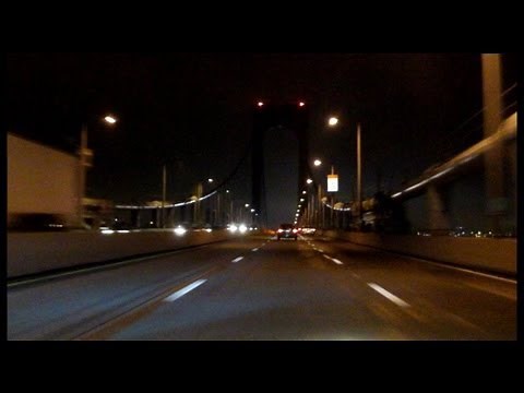 Bronx Whitestone Bridge northbound (Night)
