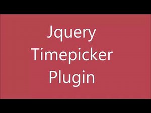 Add Timepicker to Input Field using jQuery | Timepicker Plugin