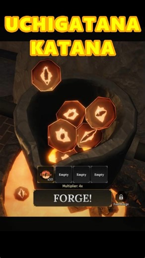 Crafting EZ Uchigatana with Eye Ore crazy damage😲#roblox #theforge #theforgeroblox