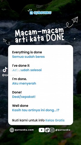Arti Kata 'Done' dalam Bahasa Inggris
