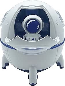 Portable Small Cool Mist Space Capsule Humidifier 220ML,USB Desktop Humidifier for Plants, Office,Home with Auto Shut Off & Night Light, Scent Diffuser,Fragrance Diffusers (White)