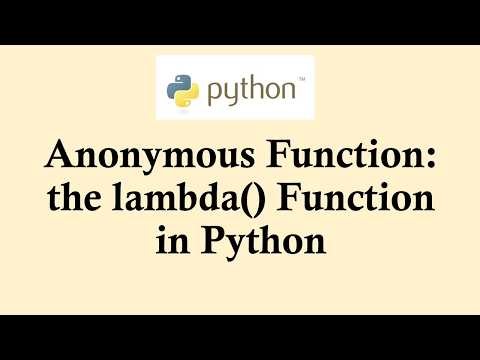 Easy Python tutorials | Anonymous lambda function