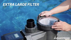 Aquastrong Variable Speed Pool Pump In/Above Pool Pump Energy Efficient High Flow Powerful Self Primming Swimming Pool Pumps with Filter Basket,Dark Black