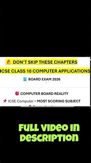 ICSE Class 10 Computer Exam 2026: Don't Skip These Chapters in Computer #shorts #icsecomputer #icse