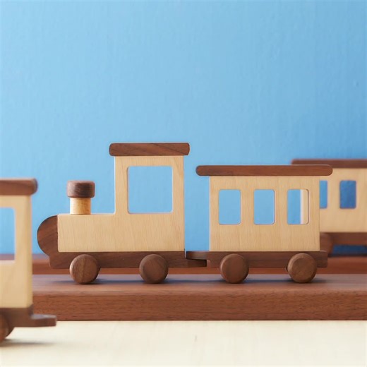 Handmade Wooden Train Set - A Timeless Fun for Kids - Etsy