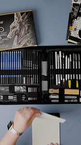 109 reactions · 13 shares | Unzip, unleash, and let your creativity flow with our 60 piece Drawing and Sketching Graphite Pencil Art Set! ✏️✨ Open up this treasure trove of artistic tools and embark on a journey of expression. With a variety of pencil grades, erasers, and accessories, this set has everything you need to bring your ideas to life on paper. Whether you're a beginner or a seasoned artist, get ready to dive into a world of endless possibilities. | Castle Arts | Facebook