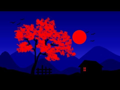 Beautiful Nature Scenery Drawing in MS Paint | Easy Landscape Art | Computer Painting