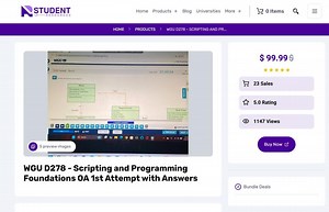 WGU D278 - Principes de base des scripts et de la programmation OA 1er essai avec réponses - Etsy France