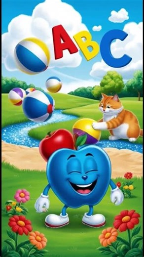 Cute Apple Cartoon 🍎 | Adorable Fruit Animation for Kids #kidsfun