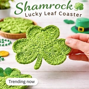 Four Leaf Clover Crochet Pattern PDF, Flat Clover Design, Digital Download