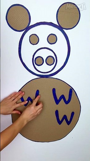 🎨 Pig With Drawing And Cardboard! #shorts #art