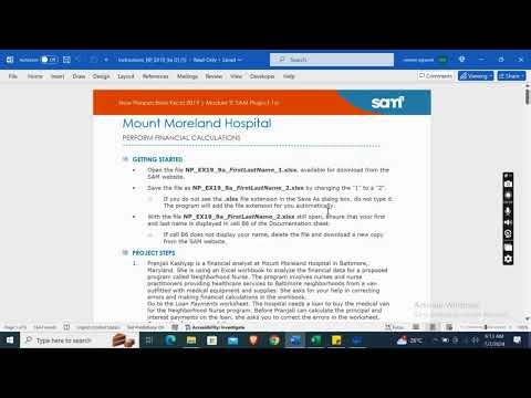 New Perspectives Excel 2019 | Module 9: SAM Project 1a Mount Moreland Hospital #newperspectives