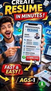 Make a Professional CV on Mobile in 5 Minutes | Free Resume for Job 2026 🚀📱