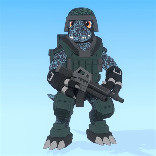 Commandramon - 3D Model & Rig (FREE TO USE)READ THE TERMS OF USE This is a fan-made 3D recreation of Commandramon from the Digimon franchise (manga, anime, videogames).The model is fully rigged and uses IK and was made to be as simple as possible to use. I have included a document that describes some of the features, terms of use and limitations of the model.Unfortunately I can't use Gumroad, Sketchfab and other alternatives due to various reasons, so I'm temporarily posting download link to thi